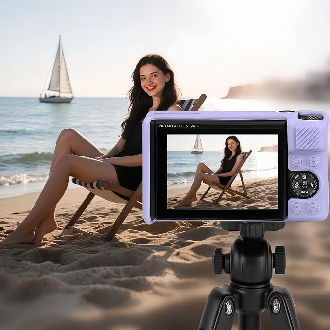 Camera Case for Canon PowerShot SX740/ SX730 Digital Camera, SX740 HS Case | Soft Silicone Protective Case Removable Lens Cover, Comes with 2 Screen Protectors and 1 Wrist Strap. (Lilac) - Image 3
