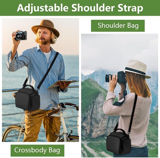 Ainiv DSLR Camera Bag, Large Waterproof Anti-Shock SLR Camera Case, Black | Adjustable Shoulder Strap Camera Backpack, Portable Crossbody Single Shoulder Backpacks Compatible with Canon, Sony, Nikon - Image 8