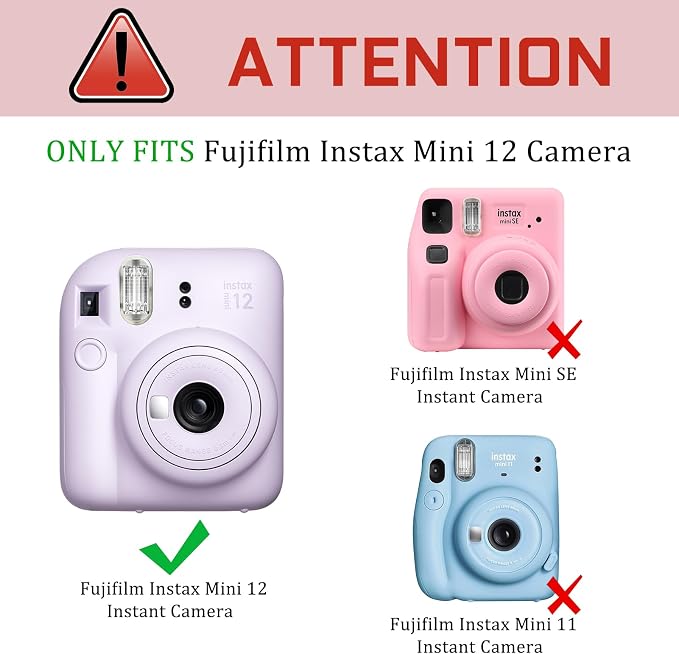 Fintie Protective Case for Fujifilm Instax Mini 12 Instant Camera - Crystal Hard Shell Cover with Upgraded Film Pocket for Storing Photos & Removable Shoulder Strap | Crystal Hard Shell Cover, Back Films Pocket, Adjustable Shoulder Strap, Scratch Pesis... - Image 2