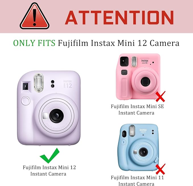 Fintie Protective Case for Fujifilm Instax Mini 12 Instant Camera - Crystal Hard Shell Cover with Upgraded Film Pocket for Storing Photos & Removable Shoulder Strap | Crystal Hard Shell Cover, Back Films Pocket, Adjustable Shoulder Strap, Scratch Pesis... - Image 2