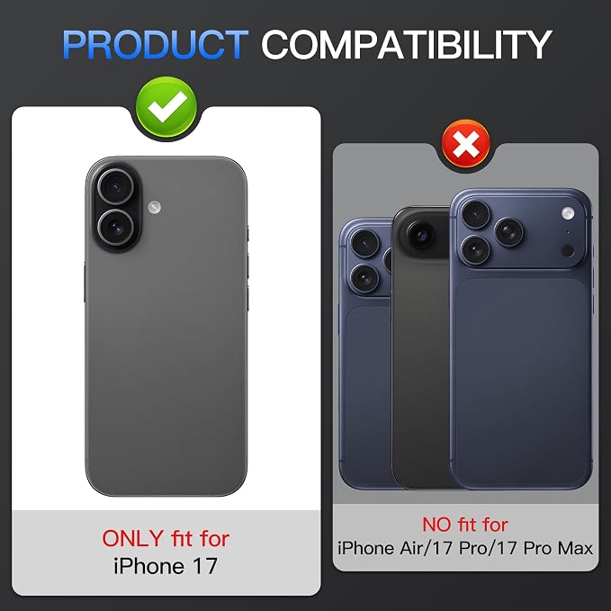Suoman for iPhone 17 Camera Lens Protector, Glitter Diamond Individual Metal Tempered Glass Camera Lens Cover [Strong-Adhesion][Does not Affect Night Shots] -Black - Image 2