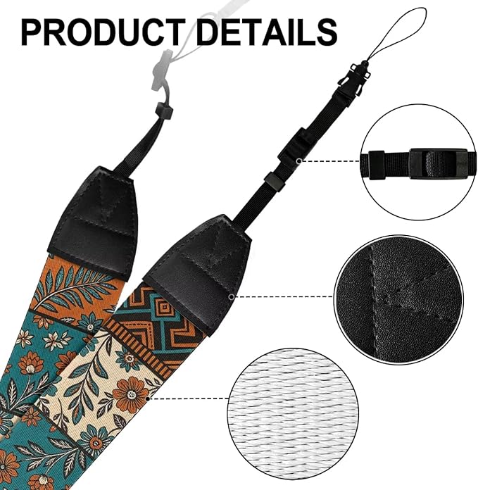 Coldinair Black Adjustable Camera Strap Universal Neck & Shoulder Soft Padded Strap for All DSLR Cameras,Binoculars - Image 7