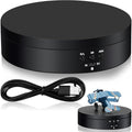 Hicarer 360 Rotating Display Stand Turntable USB Powered, Black, Mirror | Motorized Turntable for Photography Product Shows, Electric Lazy Susan with Speed Control, with USB Power Cable by Hicarer