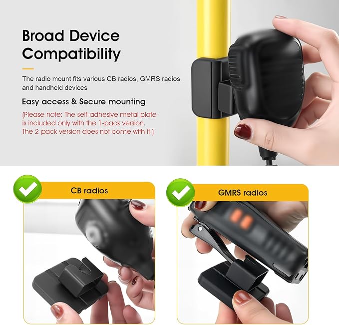 No-Drill Universal Magnetic CB Radio Mic Holder, Flexible Mount with No-Scratch Rubber Magnet Base for Speaker Microphone, Handset, Walkie Talkie, Fits Truck, Golf Cart, UTV, Off-Road Vehicle, 1 Pack - Image 5