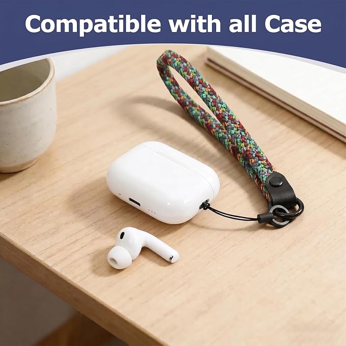 Elastic Nylon Wrist Lanyard for AirPods Case, Anti-Lost Strap for AirPods 1/2/3/Pro/Pro 2 Charging Case, Multi-Functional Wrist Strap for Phones Keys Cameras Small Gadgets, Jungle Mosaic - Image 3