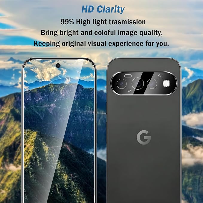 2+2 Pack for Google Pixel 11 Pro 6.3”Screen Protector & Camera Lens Protector,with Alignment Frame，9H Tempered Glass Film,HD Clear Scratch Resistant,Bubble-Free - Image 8
