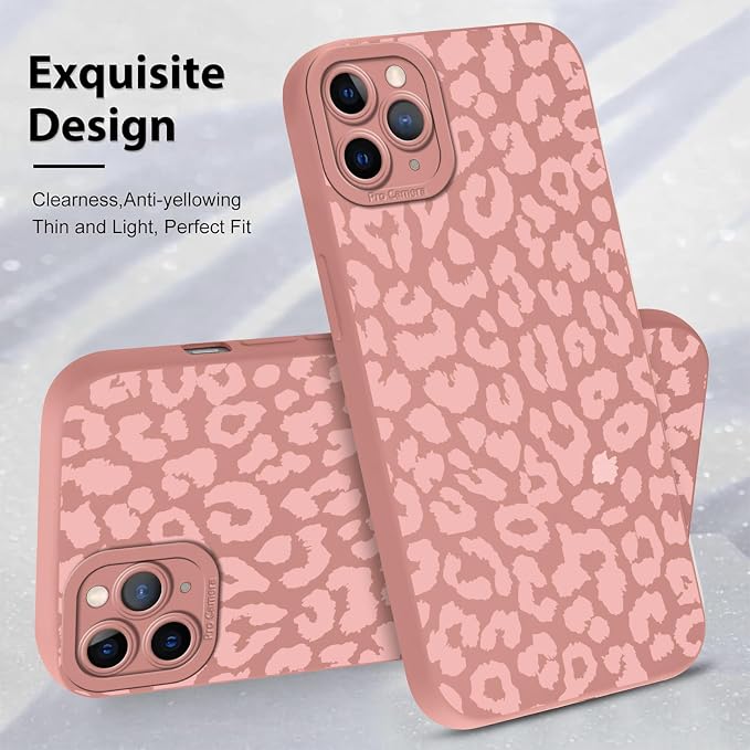 Cute Pink Cheetah Print Phone Case for iPhone 11 Pro Max 6.5" | Aesthetic Leopard Pattern Design Cover Full Camera Lens Protective Shockproof Soft Slim TPU Funda for Women Girls - Image 4