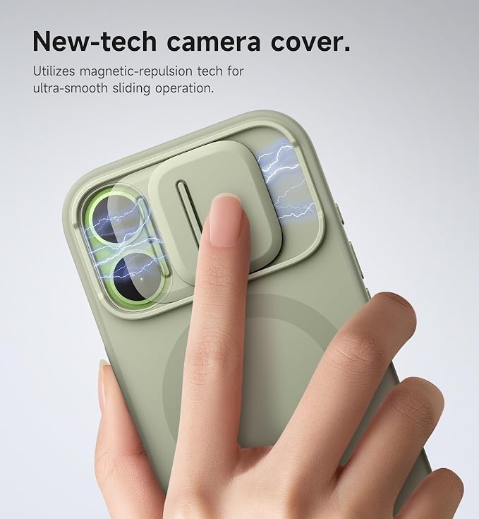 SURITCH for iPhone 17 Case with Camera Control Cover, Camera Slide Cover and Adjustable Kickstand, Compatible with MagSafe, Shockproof Bumper Protective Cases 6.3 Inch, Green - Image 4