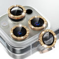 Choiche for iPhone 16 Pro/iPhone 16 Pro Max Camera Lens Protector | Ultra HD, Bling 9H Tempered Glass Camera Cover Screen Protector Metal Ring Decoration Accessories (Glitter-Gold) by Choiche