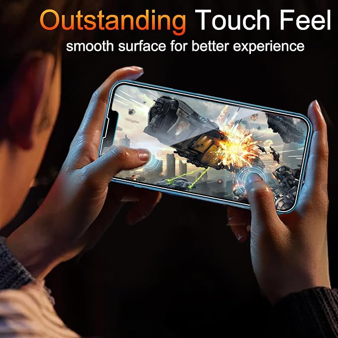 TZGZT 3 Pack Screen Protector for iPhone 13, Tempered Glass, Case Friendly | 9H+ Hardness, Military Grade Shatterproof, Anti-Scratch, HD, Easy Installation, Bubble Free, Include Camera Lens Protectors - Image 8