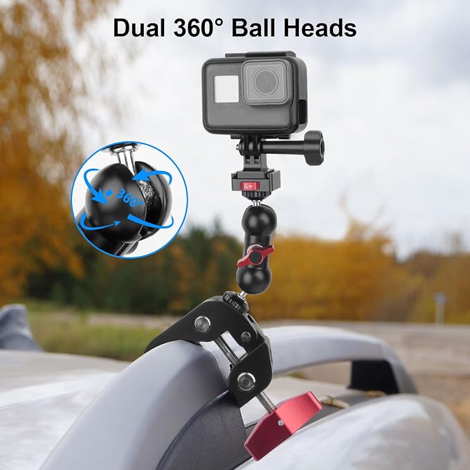 Super Clamp Mount with 360°Ballhead Magic Arm,Universal Mount with Quick Release Adapter for DSLR Camera,Led Lights,Action Cameras,and More - Image 6
