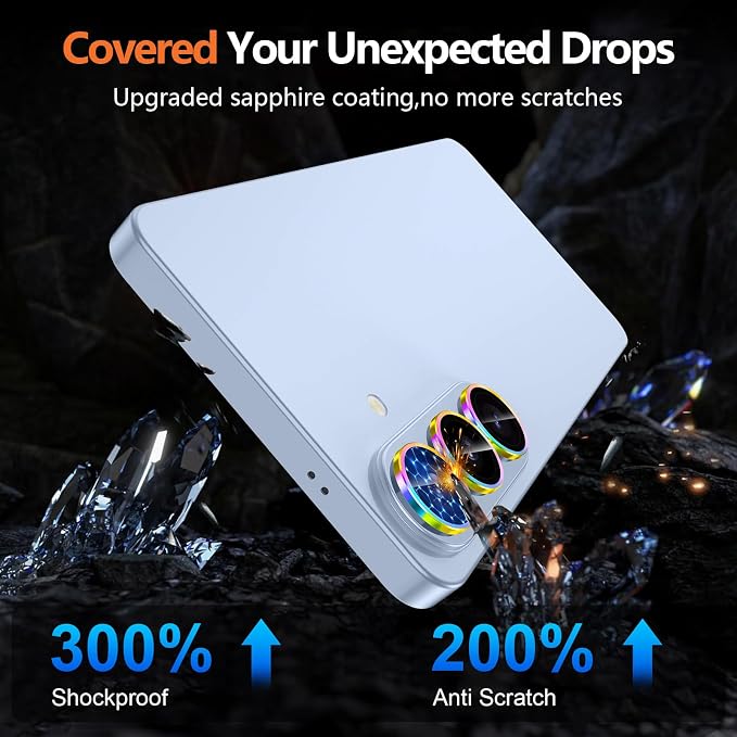 for Samsung Galaxy S26 Camera Lens Protector, Individual Metal Ring Tempered Glass Lens Cover, [Strong Adsorption] Scratch Resistant Ultra-Thin HD Clear Lens Cover, 1 Set-Colorful Ring - Image 5