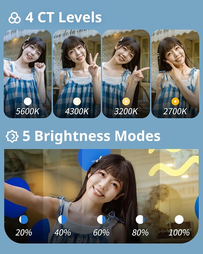SmallRig Magnetic Selfie Light for iPhone, Phone Light with a Mirror | Instant Attachment for MagSafe, for Selfies, Video Conference, Vibe P48 Black - Image 5