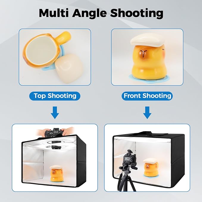 Photo Light Box, 16"x12"x12" Foldable Photography Light Box with CRI>95 120 Light Beads. Dimmable Shooting Tent Kit with White and Warm Light. 6 Color Backdrops Photo Booth for Studio Products Display - Image 7