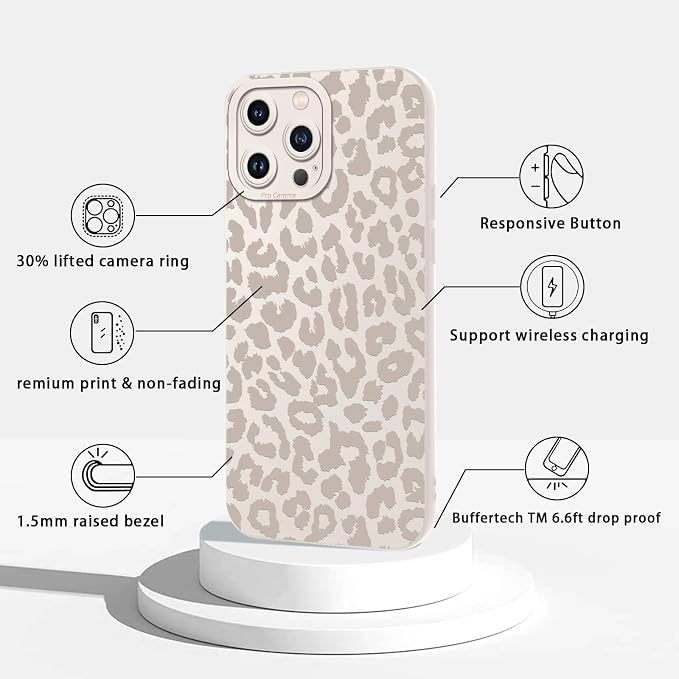 Cute Cheetah Print Phone Case for iPhone 11 Pro White Luxury Leopard Case 5.8", Aesthetic Pattern Design Cover Full Camera Lens Protective Shockproof Soft Slim TPU Funda for Women Girls - Image 5