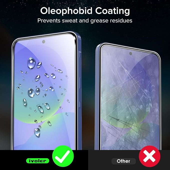 ivoler Screen Protector for Samsung Galaxy A57 5G Tempered Glass 3-Pack | with [Easy Installation Frame], Anti-Scratch Case Friendly Clear HD Film for Samsung Galaxy A57 6.7inch - Image 4