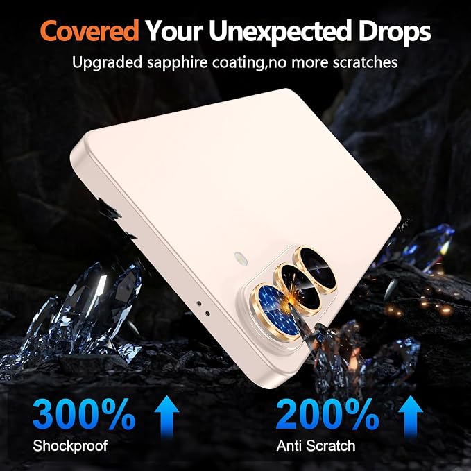 for Samsung Galaxy S26 Plus Camera Lens Protector, Individual Metal Ring Tempered Glass Lens Cover, [Strong Adsorption] Scratch Resistant Ultra-Thin HD Clear Lens Cover, 1 Set-Gold Ring - Image 5