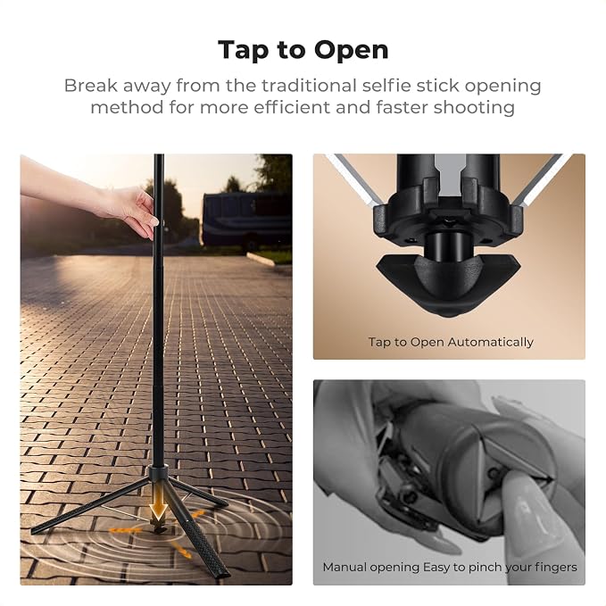 K&F CONCEPT 71“ Face Tracking Tripod, Auto Face Tracking Selfie Stick | Auto Face Tracking Tripod 360 Totation with Stand, Gesture & Remote Control, Compatible with iPhone Android Pocket 4/3, X106 - Image 3