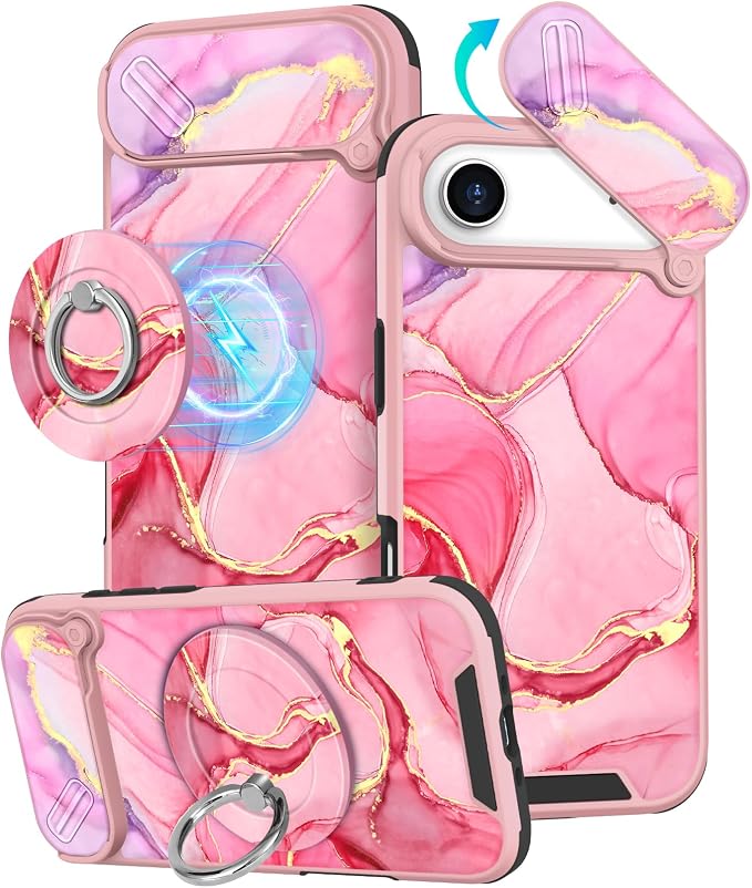 Buleens for iPhone 17 Air Case 6.5 Inch - with Ring Stand & Camera Cover Aesthetic Cute Designed for Women Girls Pretty Girly Fashion Teens Phone Case for iPhone 17 Air Compatible with Magsafe by Buleens