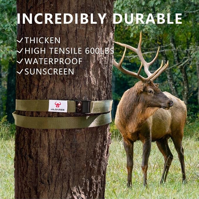 1" x 6.6' Trail Cam Strap,1800 lbs Heavy-Duty Trail Camera Straps, Game Cam Mounting,Tree Belts,Durable Nylon Fiber,Long-Lasting Alloy Buckle (Army Green 10Pcs) - Image 5