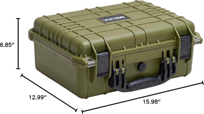 MEIJIA All Weather IP67 Waterproof Hard Camera Case,Hard Protective Case,Hard Case with Customizable Foam,Fit Use of Drones,Camera,Equipments,Pistols(Green,15.98x12.99x6.85inches) - Image 10