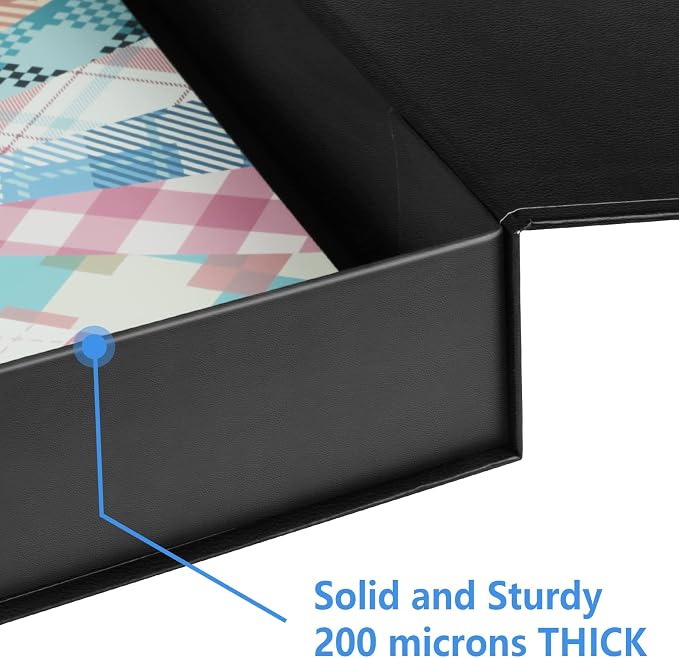 12x12 Scrapbook Storage Box for Scrapbooks, Papers and Supplies, Odor Free, Solid Black, 1 PCS 1 Pack - Image 5