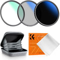 K&F CONCEPT 82mm UV/CPL/ND2-400 Len Filter Kit 3pc Multi-Layer Coatings | UV+Polarizer+Variable ND Lens Filters Kit (1-9 Stops)+Cleaning Cloth+Filter Pouch for Camera Lens Nano-K Series FS303 by KFCONCEPT