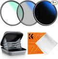 K&F CONCEPT 49mm UV/CPL/ND2-400 Len Filter Kit 3pc Multi-Layer Coatings | UV+Polarizer+Variable ND Lens Filters Kit (1-9 Stops)+Cleaning Cloth+Filter Pouch for Camera Lens Nano-K Series FS303 by KFCONCEPT