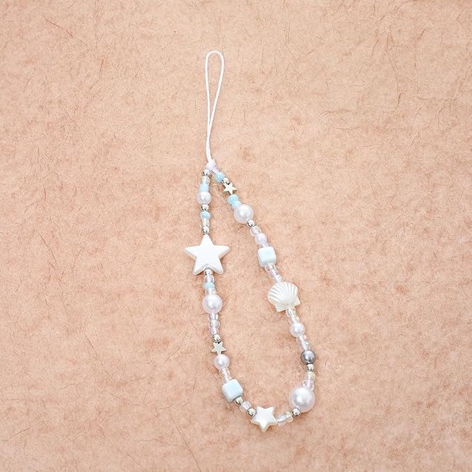 Cute Beaded Camera Wrist Strap for Phone, Digital Camera Charm Lanyard, Pearl Beaded Chain for Bag Keychain Gift - Image 6