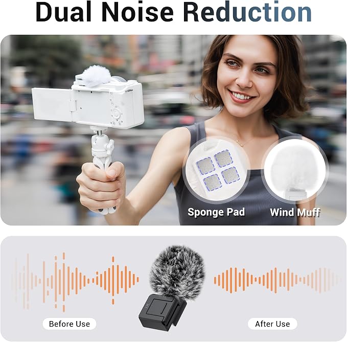 JJC Cold Shoe Wind Muff for Sony ZV-E10 II ZVE10 ZV-1F ZV-1 II ZV-E1, White | Furry Windshield Wind Shield, Microphone Puff, Shoe Adapter Mount Holder for LED Light Mic Attachment, Vlogging Accessories - Image 3