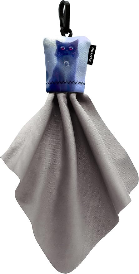SPUDZ Classic Microfiber Lens Cleaner – Clip-On Pouch, Washable – for Binoculars, Scopes, Glasses, Screens | Classic | Cat, 6 x 6 Inch by SPUDZ