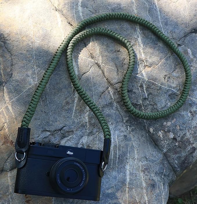 Paracord Camera Strap Long Camera Neck Shoulder Strap for SLR DSLR Digital Mirrorless Cameras 47inch/120cm Green - Image 2