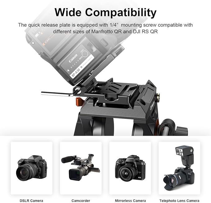 COMAN EX300 Foldable Camera L Bracket, Universal L-Shaped Vertical Horizontal Camera Quick Release Plate, for DSLR, Camera, Mirrorless, Gimbal, Tripod, Monopod - Image 3