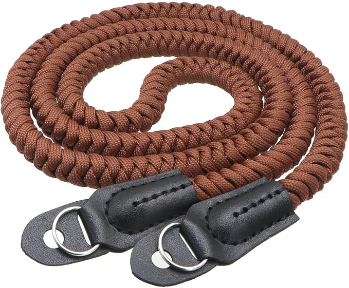 Paracord Camera Strap Long Camera Neck Shoulder Strap for SLR DSLR Digital Mirrorless Cameras 47inch/120cm Brown by HITHUT