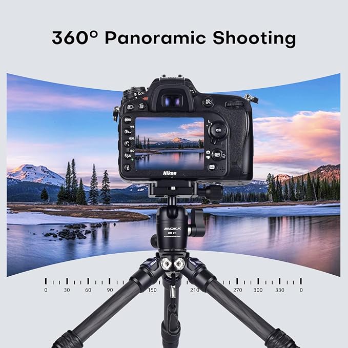 15.75"/0.99 lbs Mini Carbon Fiber Tripod, Compact Pocket Travel Tabletop Tripod for Mobile Phones, Mirrorless Cameras, Digital Cameras, Projectors, Webcams - Image 6