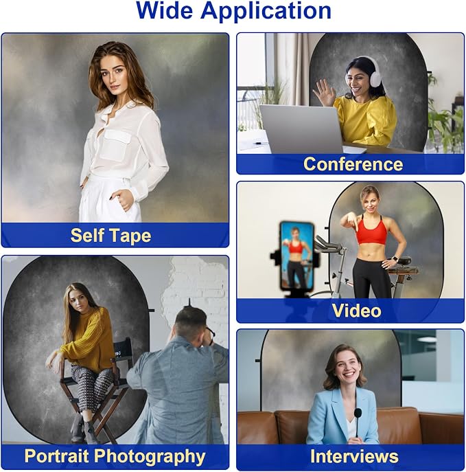 Kate 5‘x7’Grey Collapsible Backdrop for Portrait Photography Video | Collapsible pop up Background with Carry Bag, for Self Tape Portrait Video Conference Vlog YouTube Live Streaming - Image 7