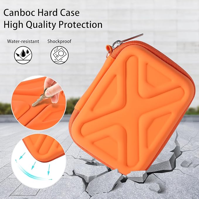 Digital Camera Case for AbergBest 21 Mega Pixels 2.7" LCD Rechargeable HD/Kodak Pixpro/Canon PowerShot ELPH 180/190/Sony DSCW800/DSCW830 Cameras, Travel Carrying Protective Case for Camera- Orange - Image 6