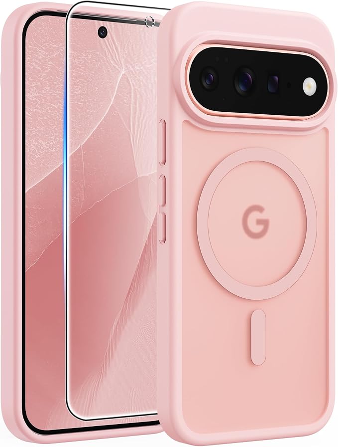 FNTCASE for Google Pixel 11 Pro Case / Pixel 11 Case, with Screen Protector | Fit for Magsafe, Translucent Matte, 14FT Military Grade Drop Protection, Shockproof Protective Phone Cover, Light Pink by FNTCASE