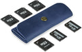 Leather SD Card Holder, SD Card Case, Micro SD Card Holder Organizer, SD Card Storage Case, Memory Card Case Cover, Travel Memory Card Case (Blue) by MAKYN