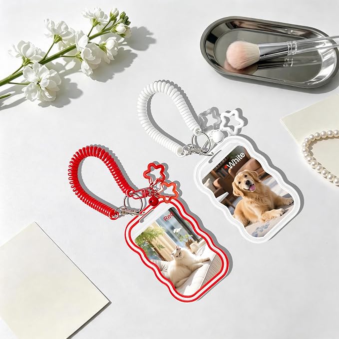 2 Pack Cute Photocard Holder Keychain,Kpop Photo Card Holder | Creative Photo Protector Keychain Accessories for Bus Card, Daily Display & Travel Decorations Gifts - Image 5