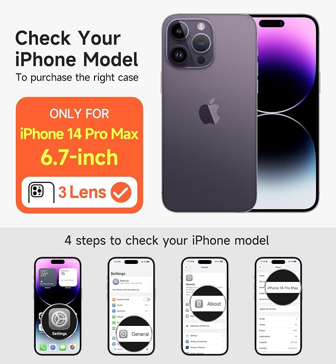 SURITCH for iPhone 14 Pro Max Case with Magnetic Camera Slide Cover and Adjustable Kickstand, Compatible with MagSafe, Shockproof Bumper Case Slim Protective Cover 6.7 Inch, Dark Purple - Image 2