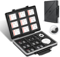 JJC 45 Slots Memory Card Case for 30 Micro SD and 15 SD Cards with AirTag Slot, Water-Resistant Anti-Shock Anti-Dust, Micro SDHC/SDXC TF Card and SD/SDHC/SDXC Holder Organizer Storage by JJC