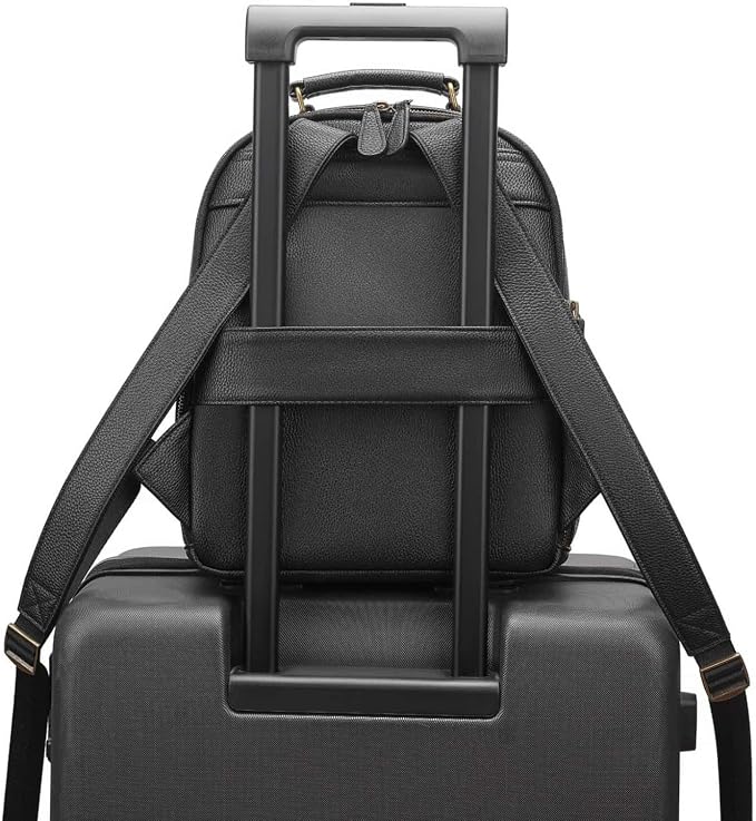 Small Camera Backpack Classic PU Leather for DSLR, Professional Camera Bag for Photographers with 11 Inch Pad/Tablet Compartment Small 10L Black - Image 9
