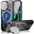 Camera Stand Case for iPhone 16 Pro, [Compatible with MagSafe] [Lens Cover] 2024 Version Military Grade Protective Soft Case for iPhone 16 Pro 6.3 inch Men Women, Black by WASTROYAL