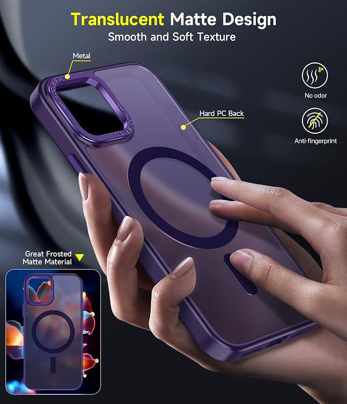 LeYi for iPhone-11-Pro-Max Cases Purple with Screen Protector X2 + Camera Cover X2:[ MagSafe Compatible] Magnetic Military Grade Protective Phone Case for iPhone 11promax i Phone 11pro max, Purple - Image 2