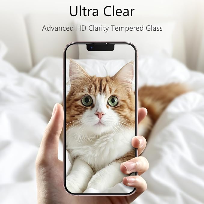 3 Pack Privacy Screen Protector for iPhone 13 +3 Pack Camera Lens Protector with Tempered Glass,Sensitive Touch and Screen Protection - Image 9