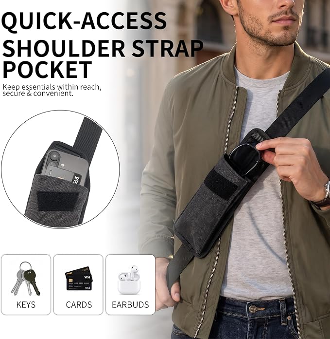 TULLIO Camera Bag Small Sling Crossbody Chest Pack for DSLR Mirrorless | Features a detachable pouch in a compact, lightweight design for everyday use. Fits 10" tablet & Sony/Fuji/Canon cameras - Image 5