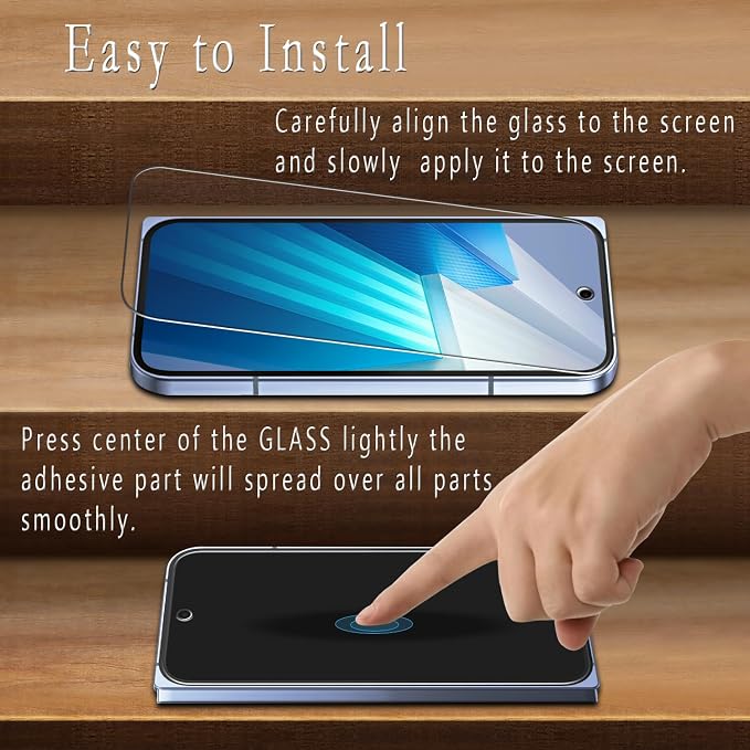 Screen Protector for Google Pixel 10 Pro Fold Tempered Glass | with Camera Lens Protector, Fingerprint ID Compatible, Anti Scratch, Bubble Free, 2+2 Pack - Image 4