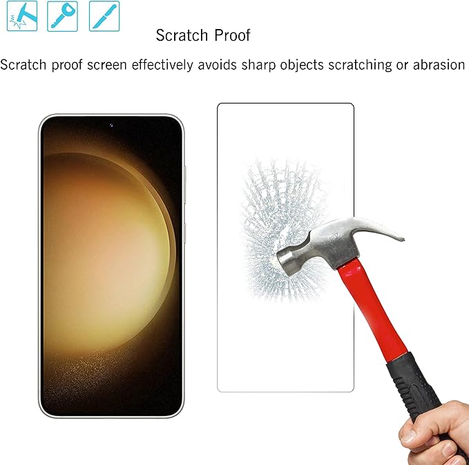 Ailun Screen Protector + Camera Lens Protector for Galaxy S23+ / S23 Plus | 3+3 Pack, 6.6 Inch, Tempered Glass, Fingerprint Unlock, 0.25mm, Ultra Clear, Anti-Scratch, Case Friendly - Image 3