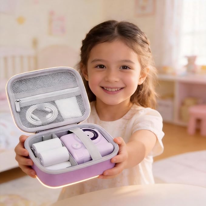 Krypthos Kids Instant Print Camera Case for Dylanto for ESOXOFFORE (Violet) | Compatible with ESOXOFFORE, Dylanto, DUDUDRAGON, Zostuic, Gofunly, Cimizi, Paper Storage, Perfect for Gifting, Easy to Carry - Image 5